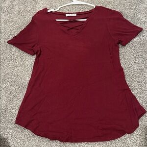 Burgundy Short Sleeve Top